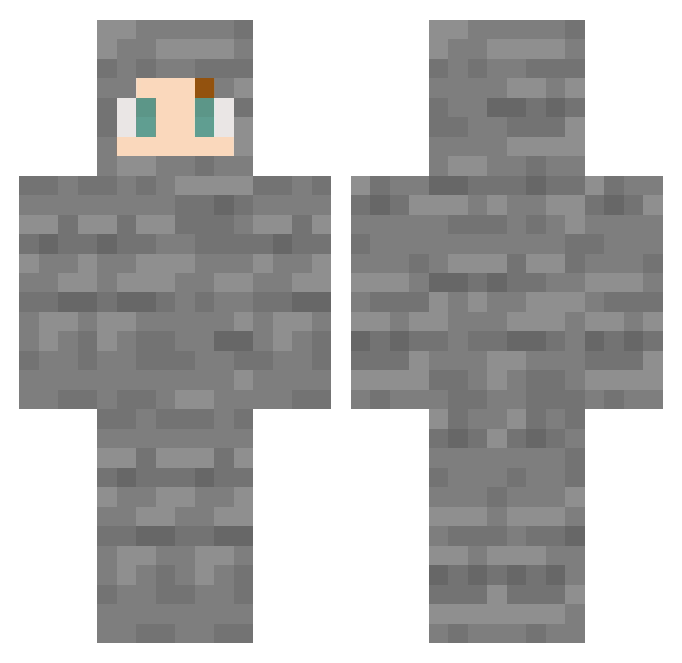 JobiQc Minecraft skin, front and back view