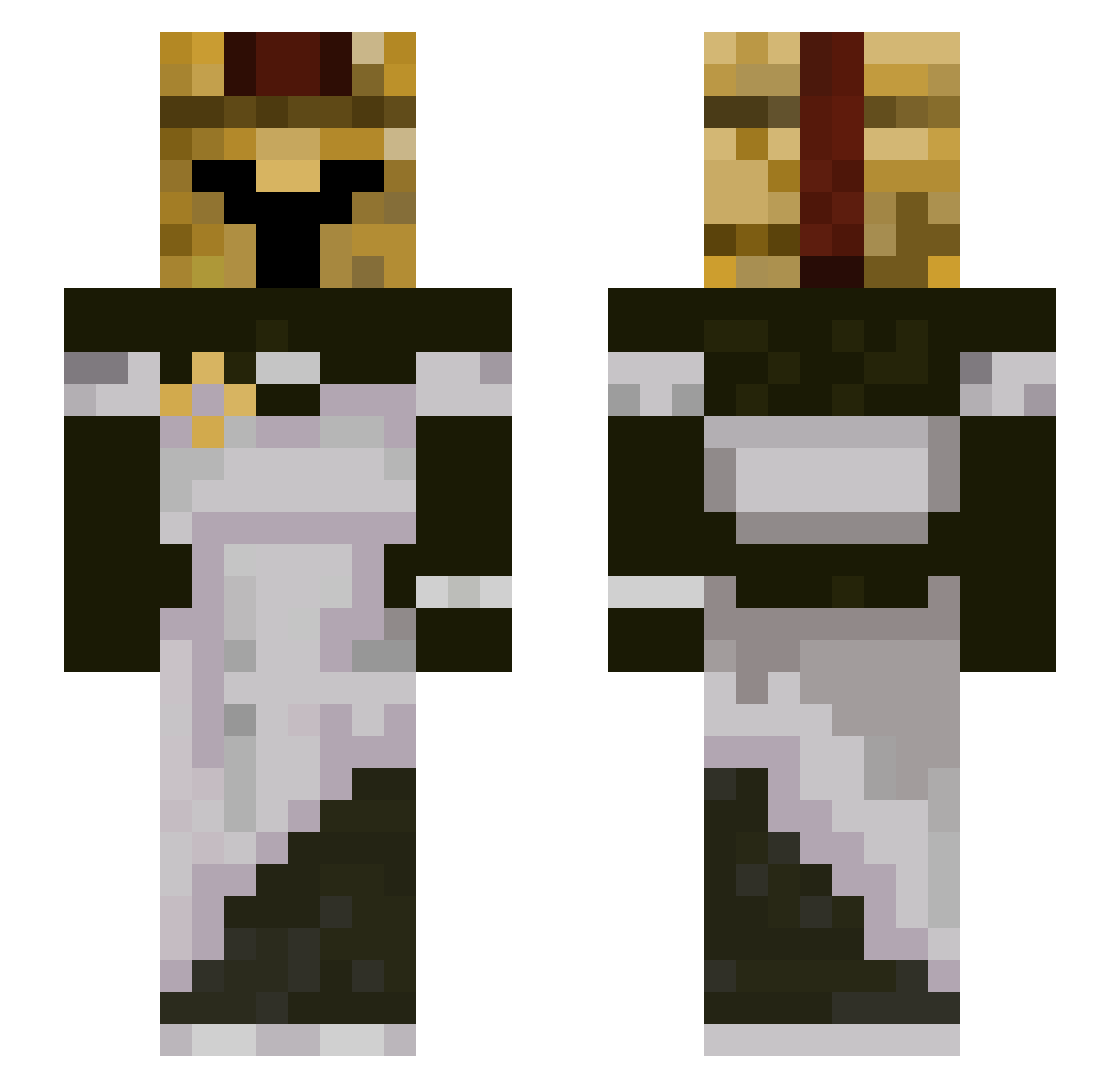 LukTheBean Minecraft skin, front and back view