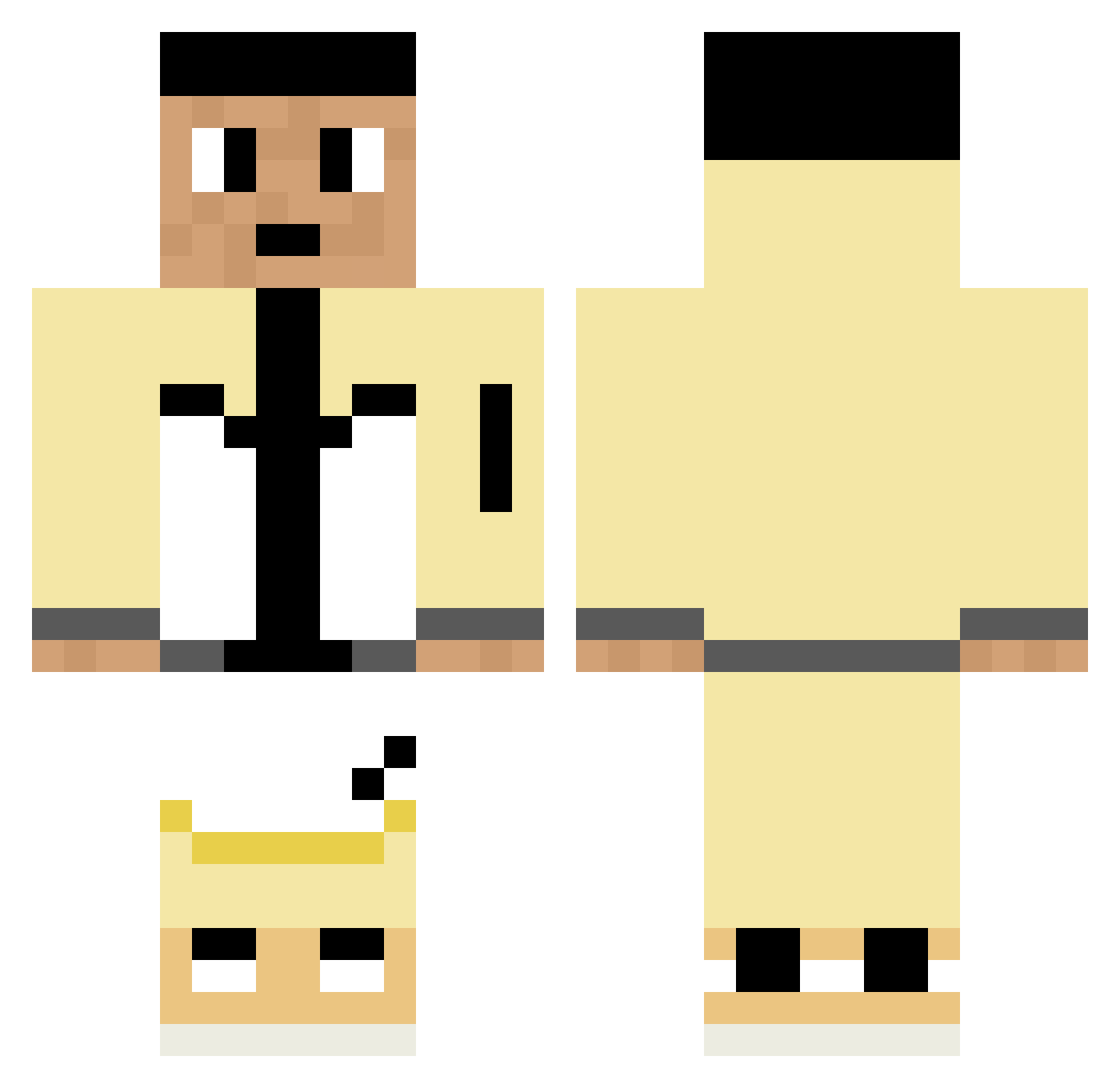 toastik_ Minecraft skin, front and back view
