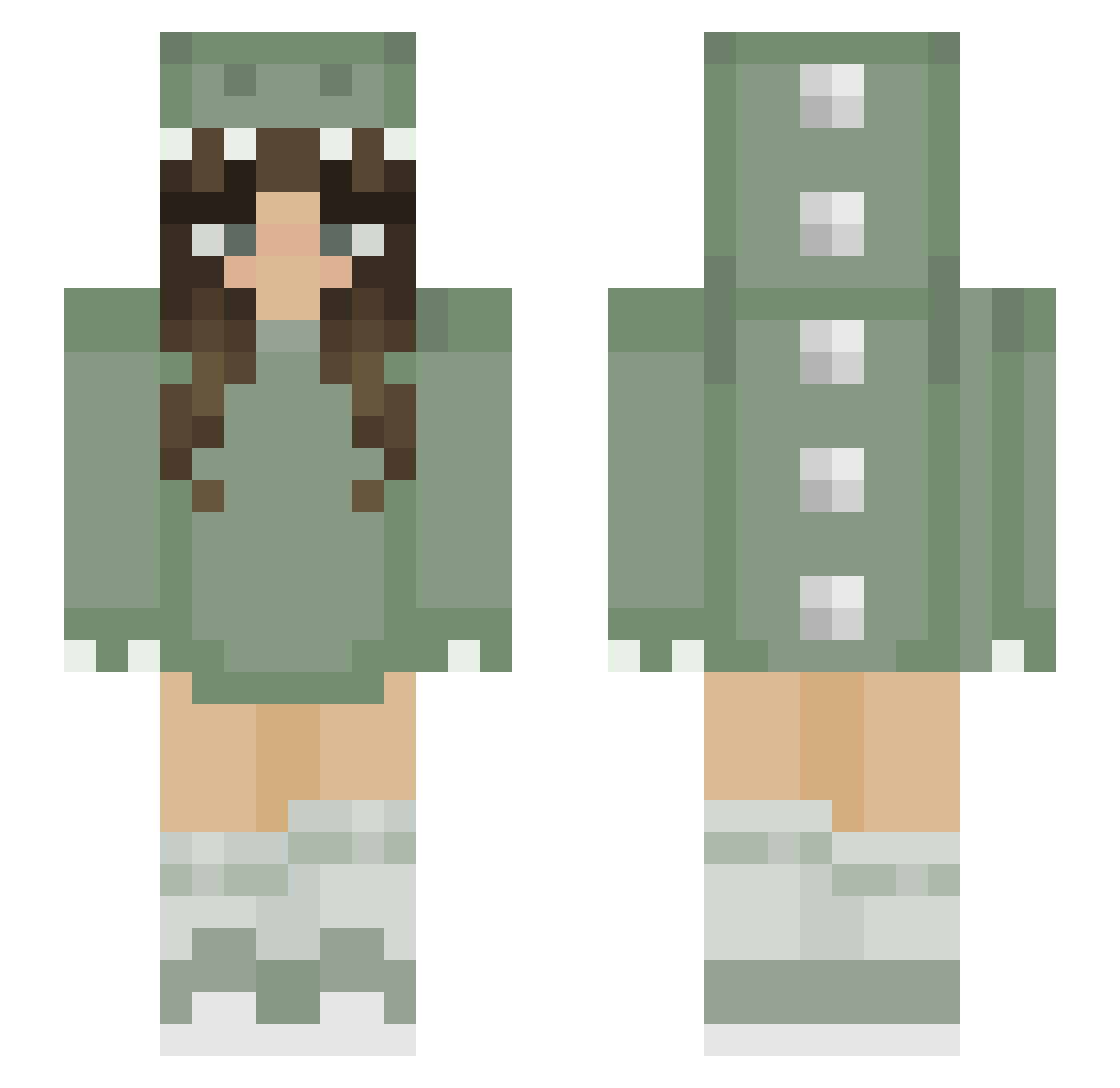 Julina Minecraft skin, front and back view