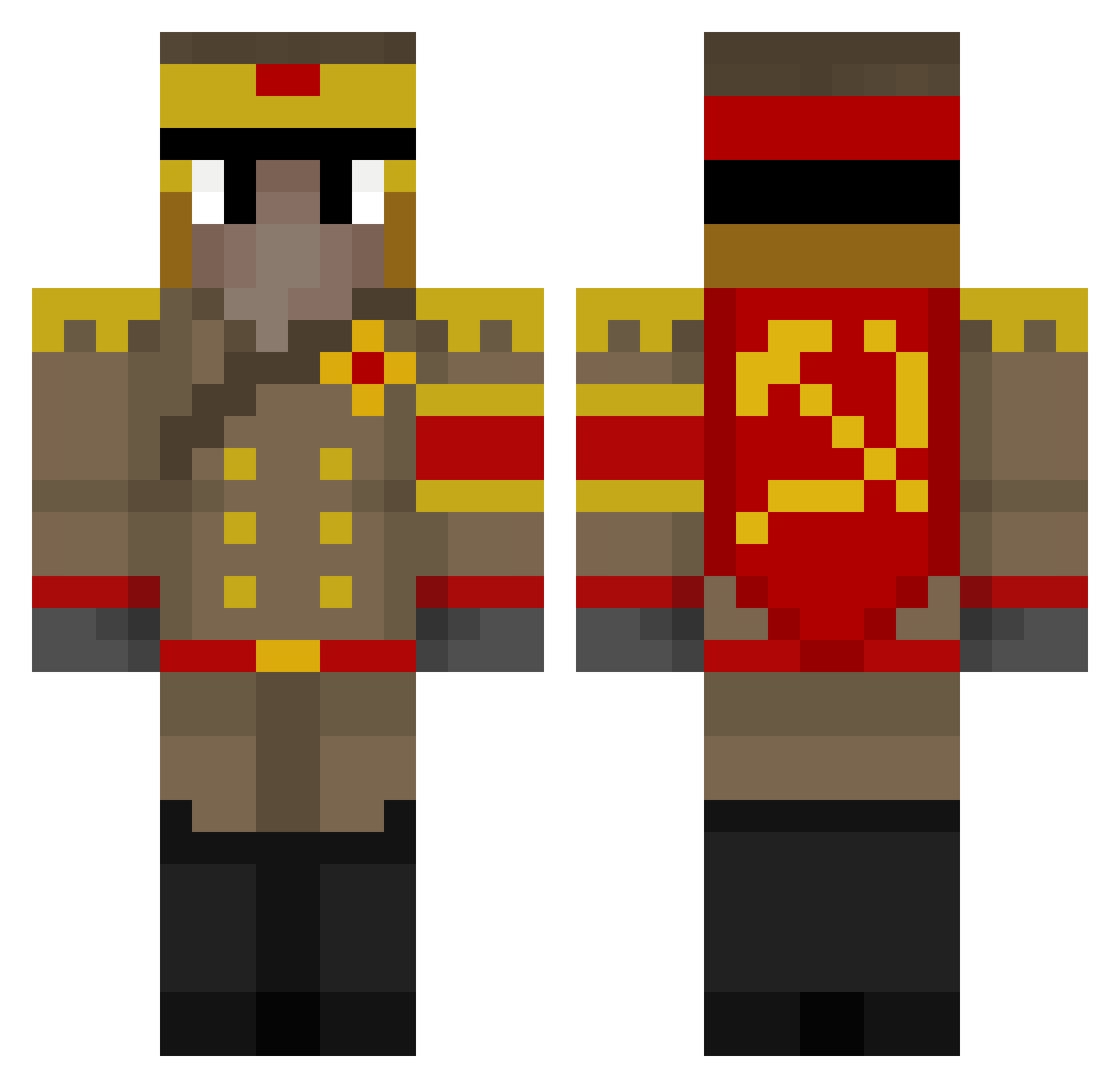 Finn2910 Minecraft skin, front and back view
