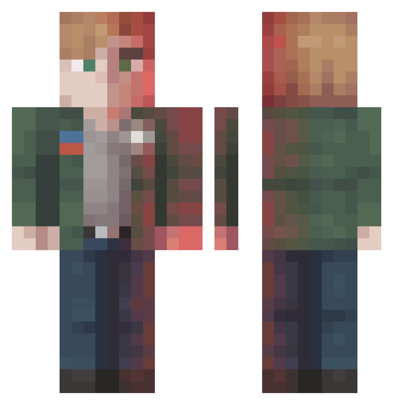 toniwr4 Minecraft skin, front and back view