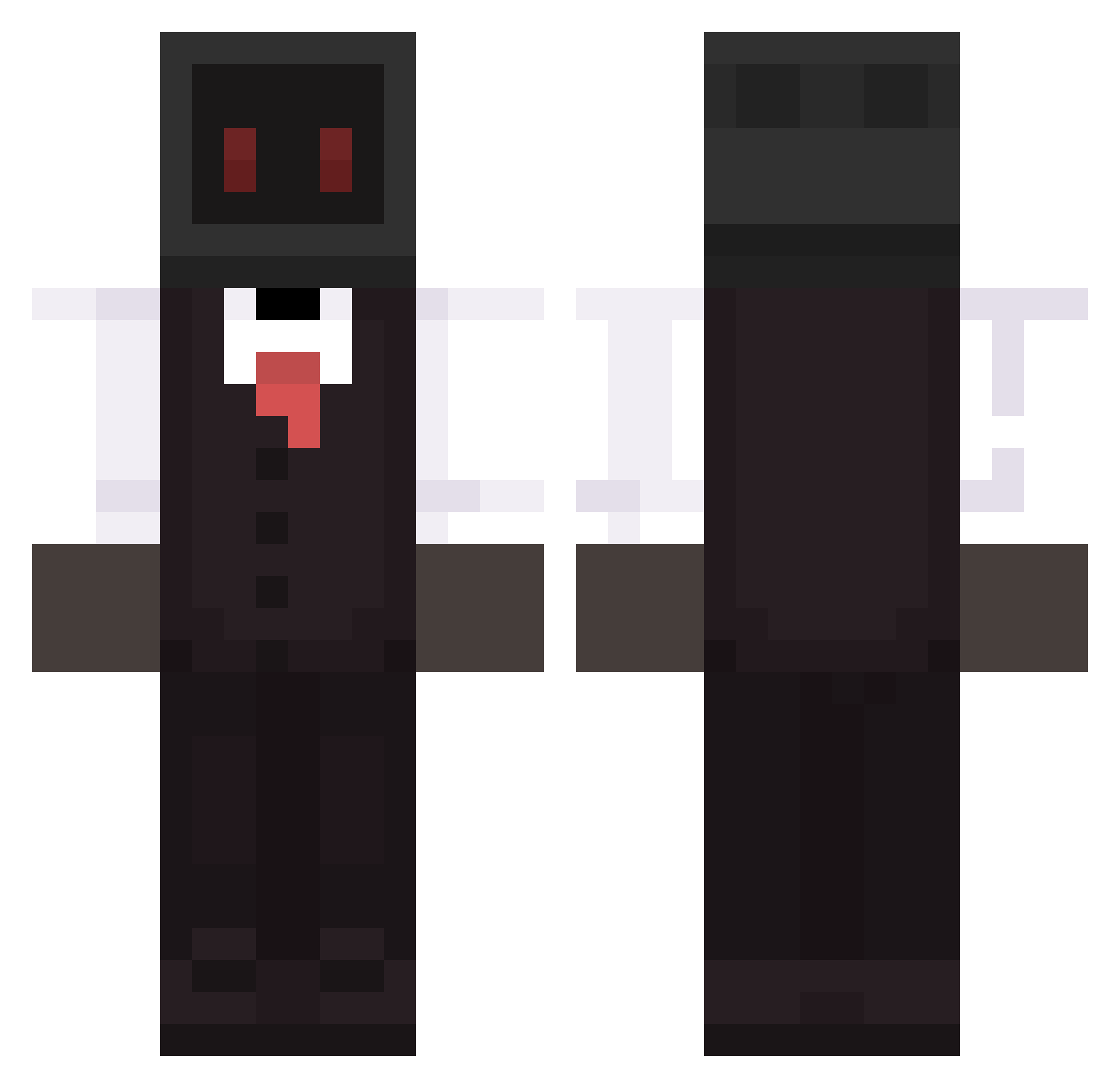 shotixst Minecraft skin, front and back view
