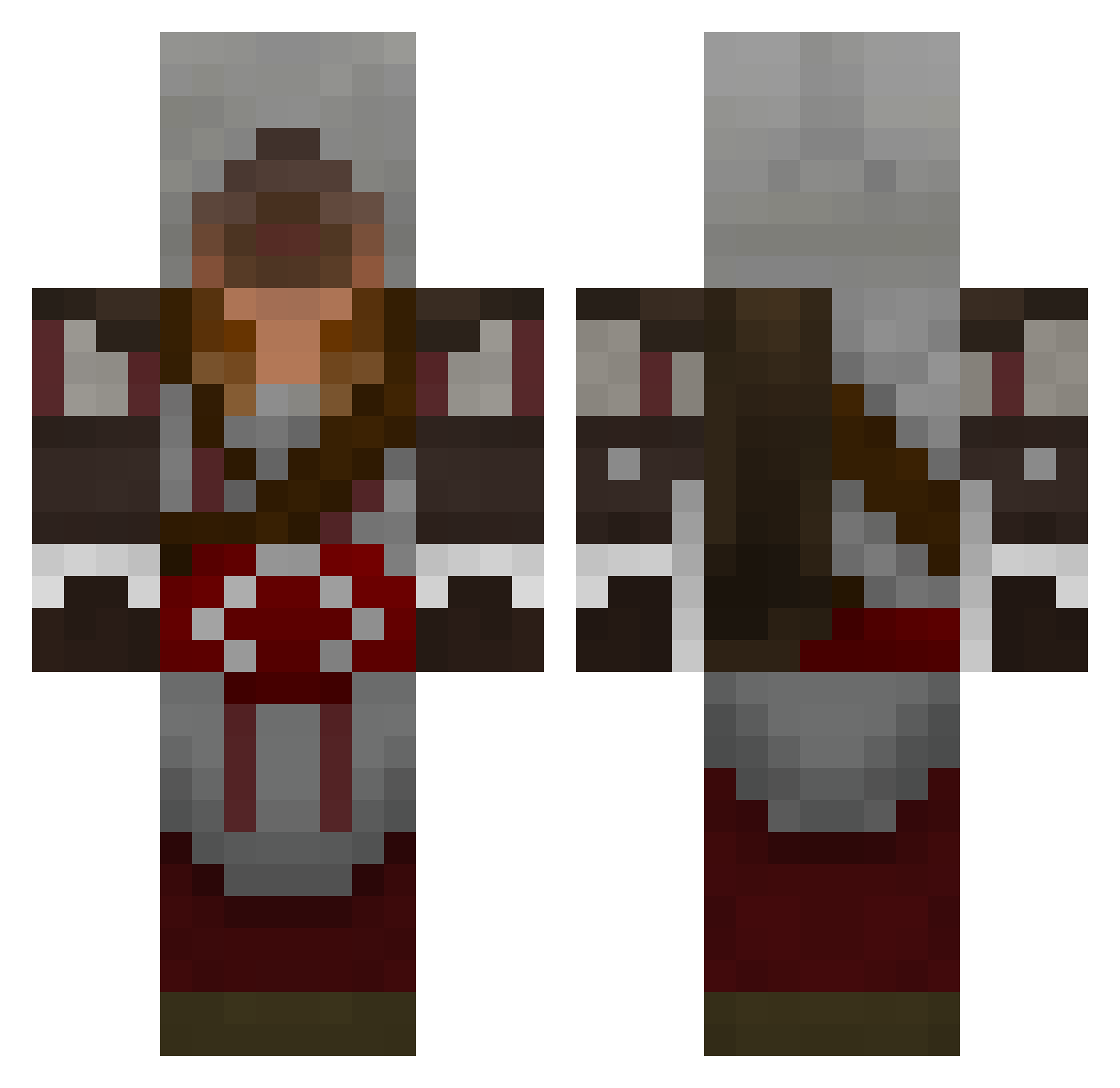 Riglet Minecraft skin, front and back view