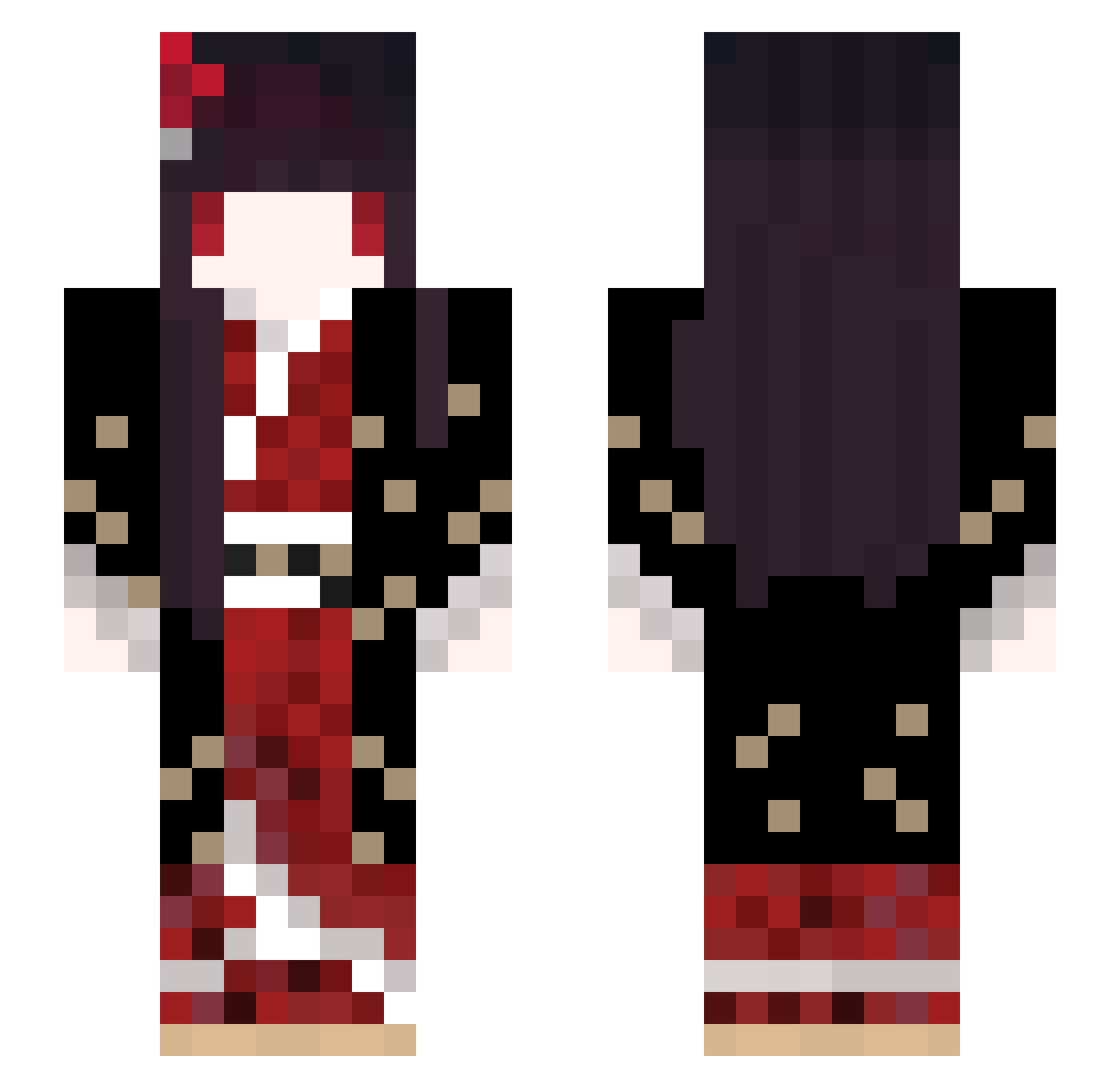 JimMatcha Minecraft skin, front and back view