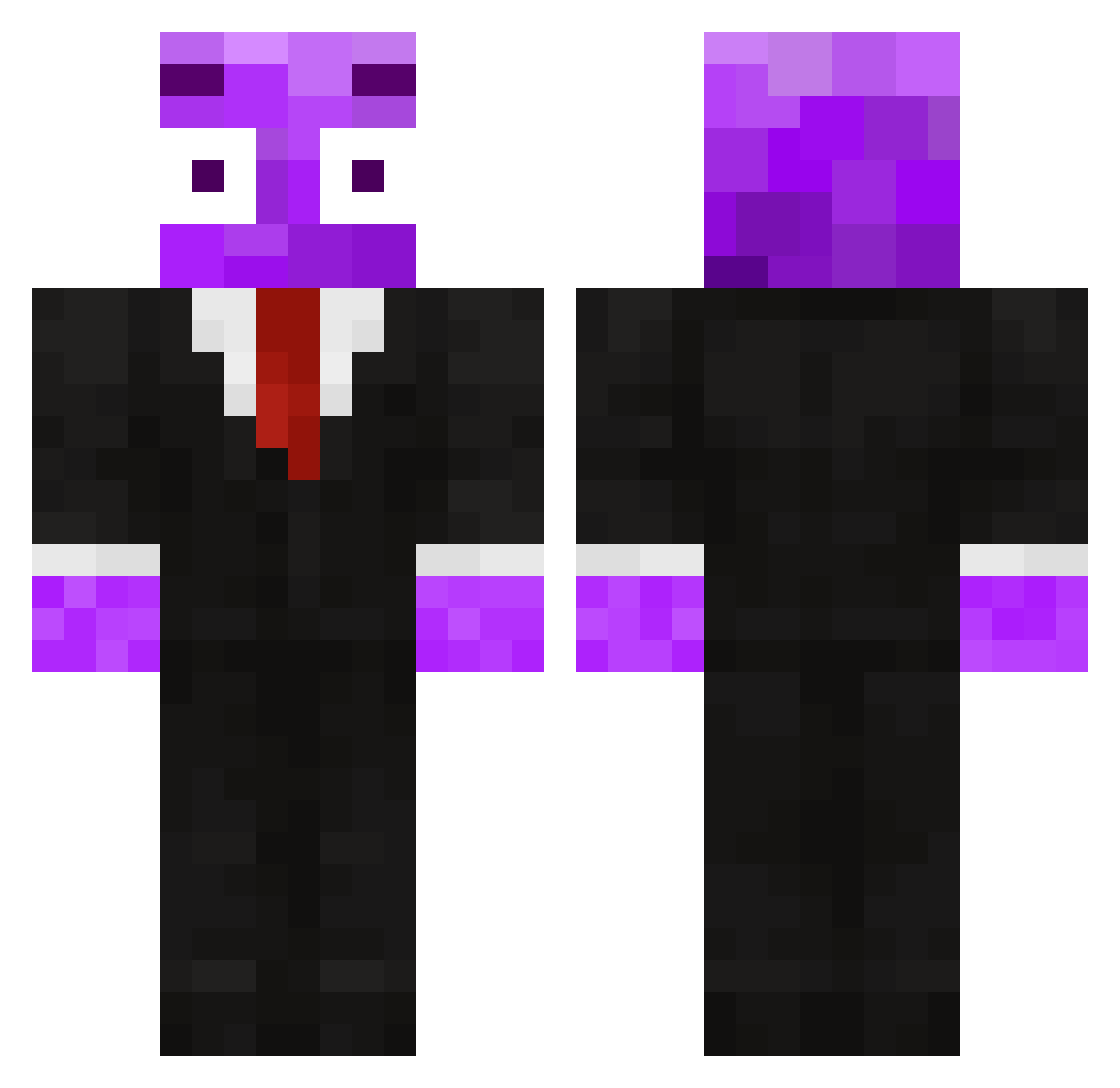 SiggeBuz Minecraft skin, front and back view