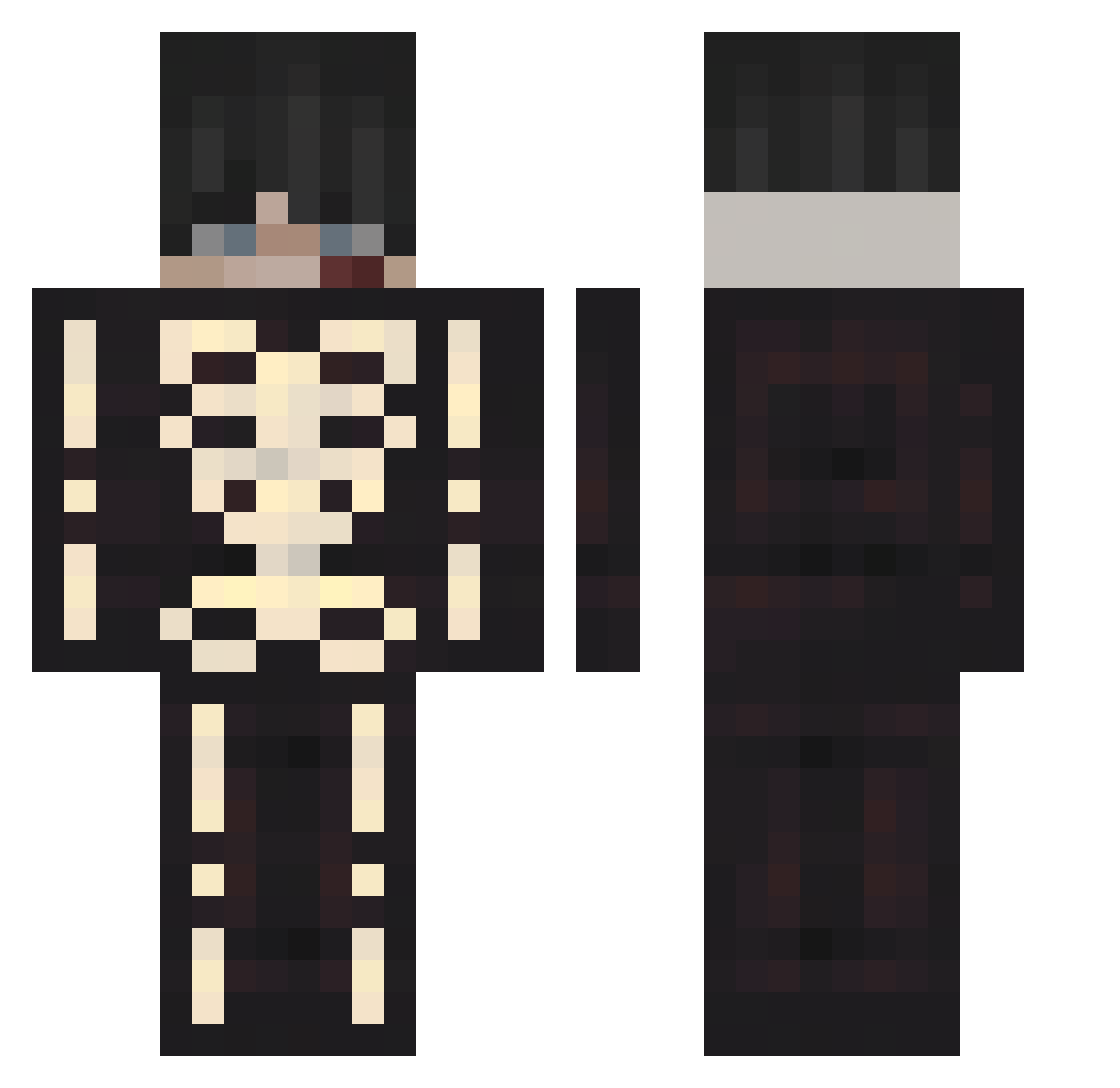 peepoclap13 Minecraft skin, front and back view