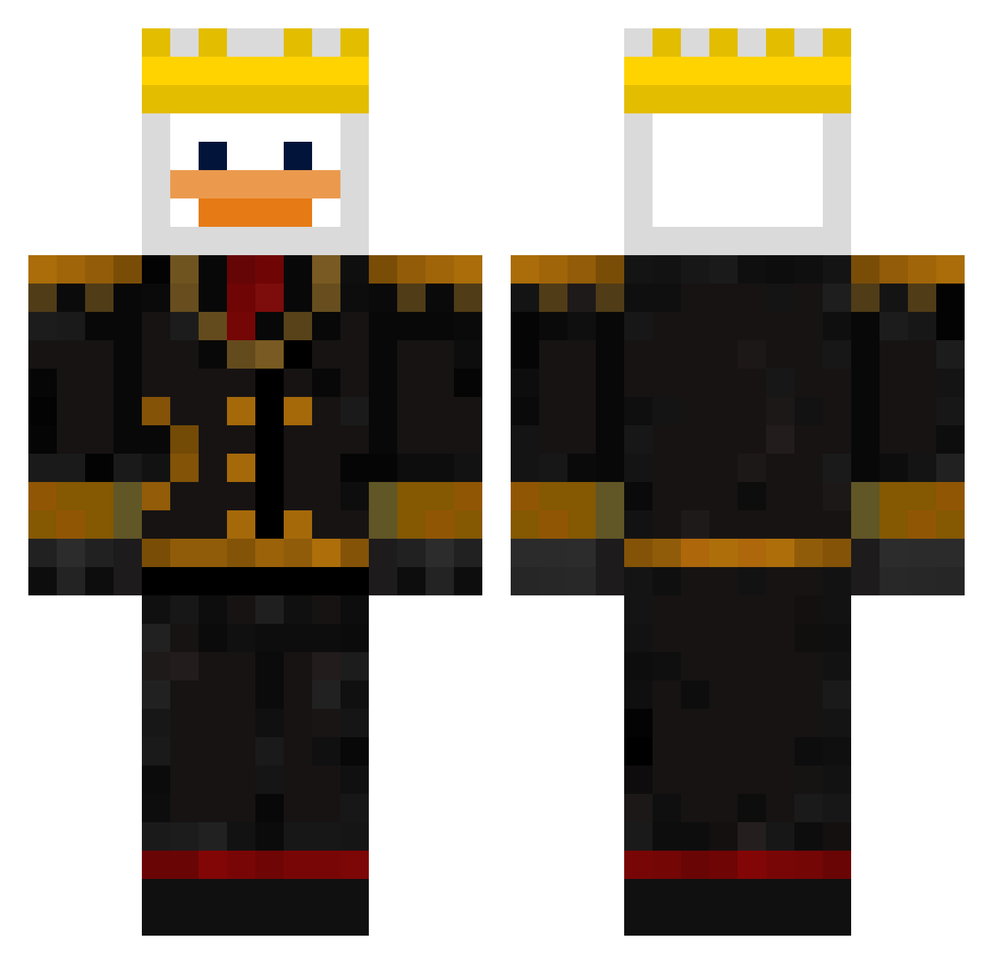 StevenTheGoose Minecraft skin, front and back view