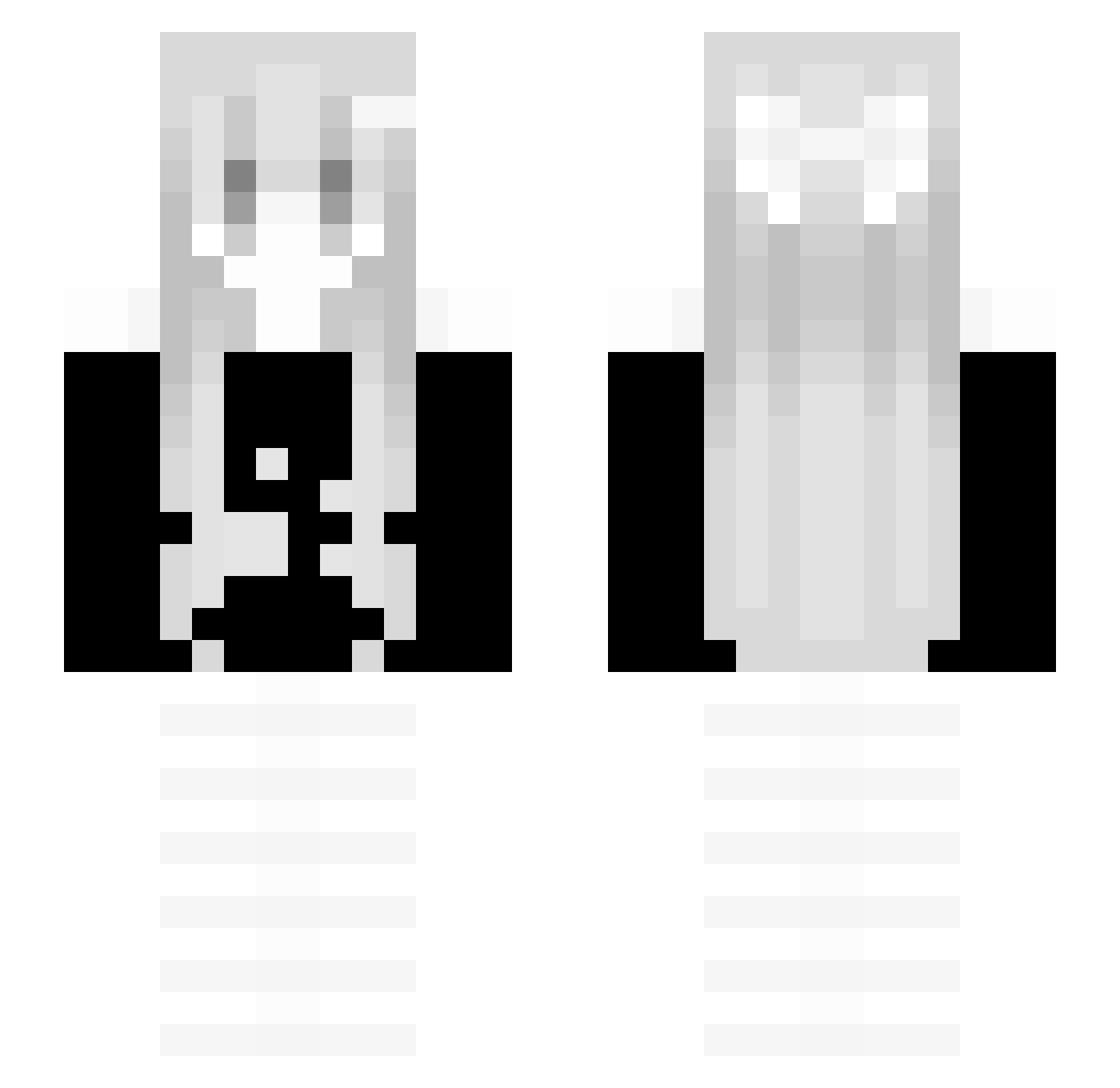 Samanthan Minecraft skin, front and back view