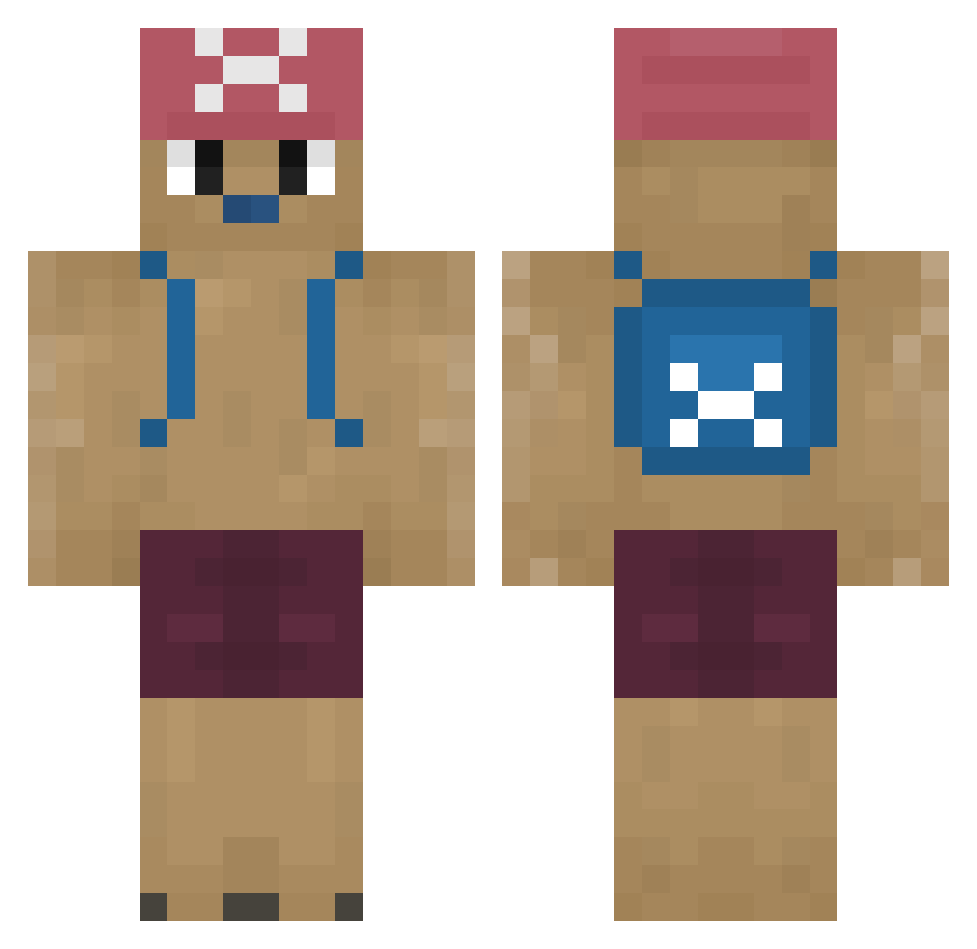 Montu76 Minecraft skin, front and back view