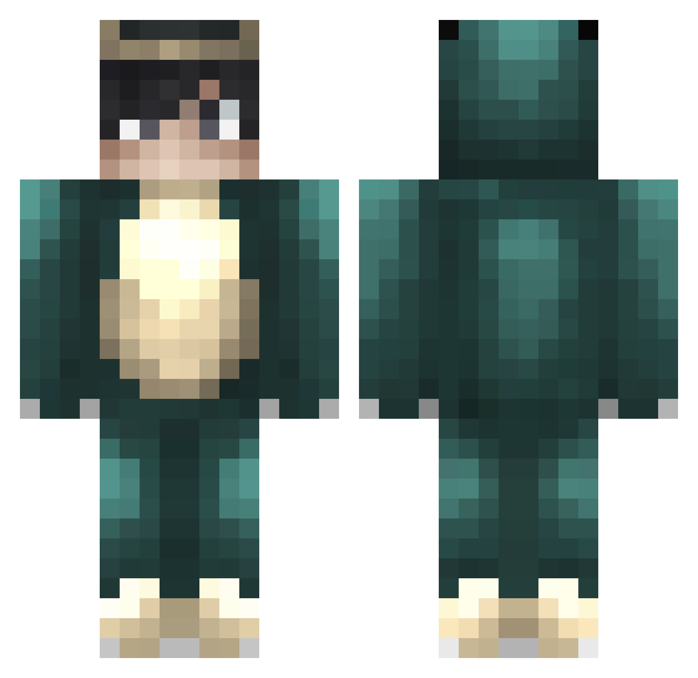 assorting Minecraft skin, front and back view
