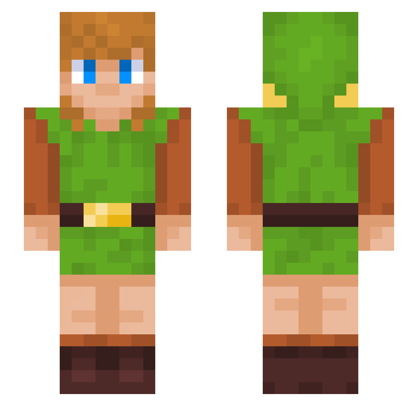 x13sjUK Minecraft skin, front and back view