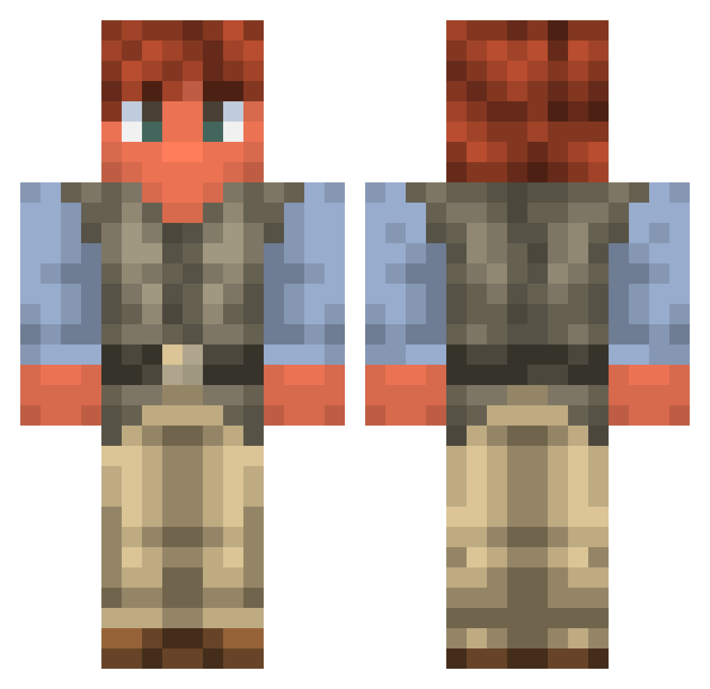 SioEsuu Minecraft skin, front and back view