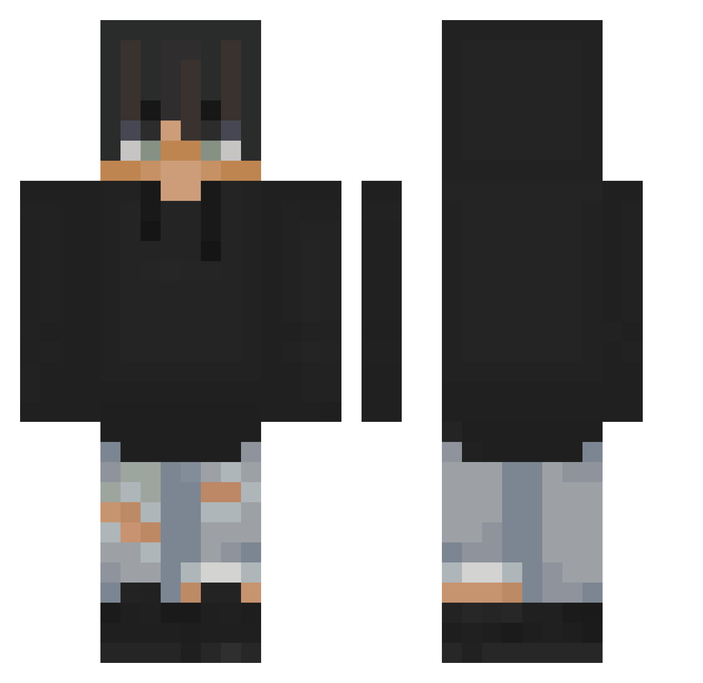 xWice Minecraft skin, front and back view