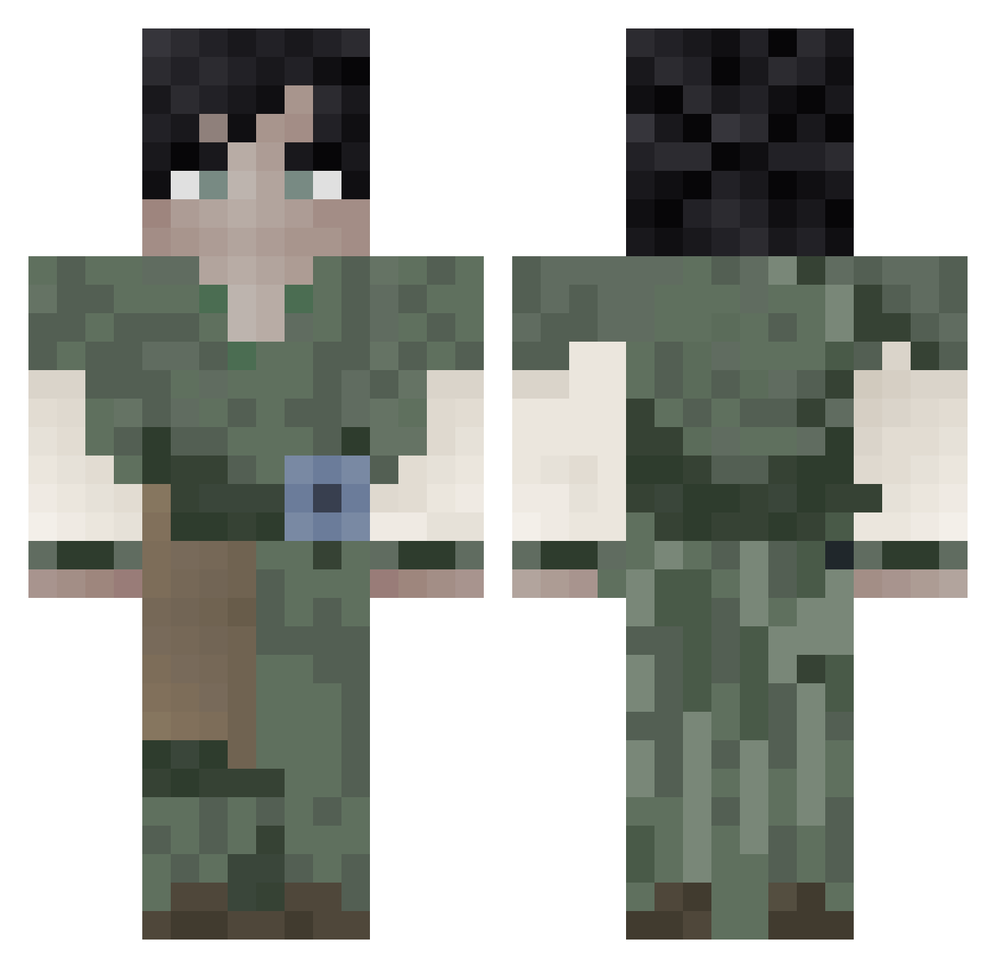 daylntv Minecraft skin, front and back view