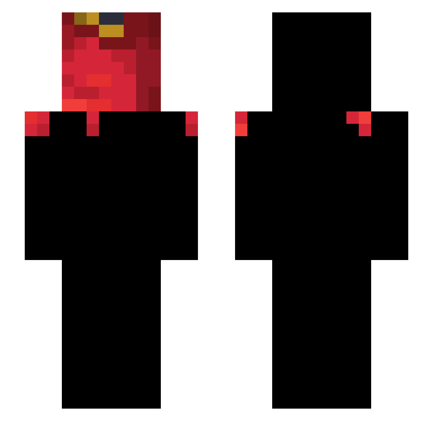 retraded Minecraft skin, front and back view