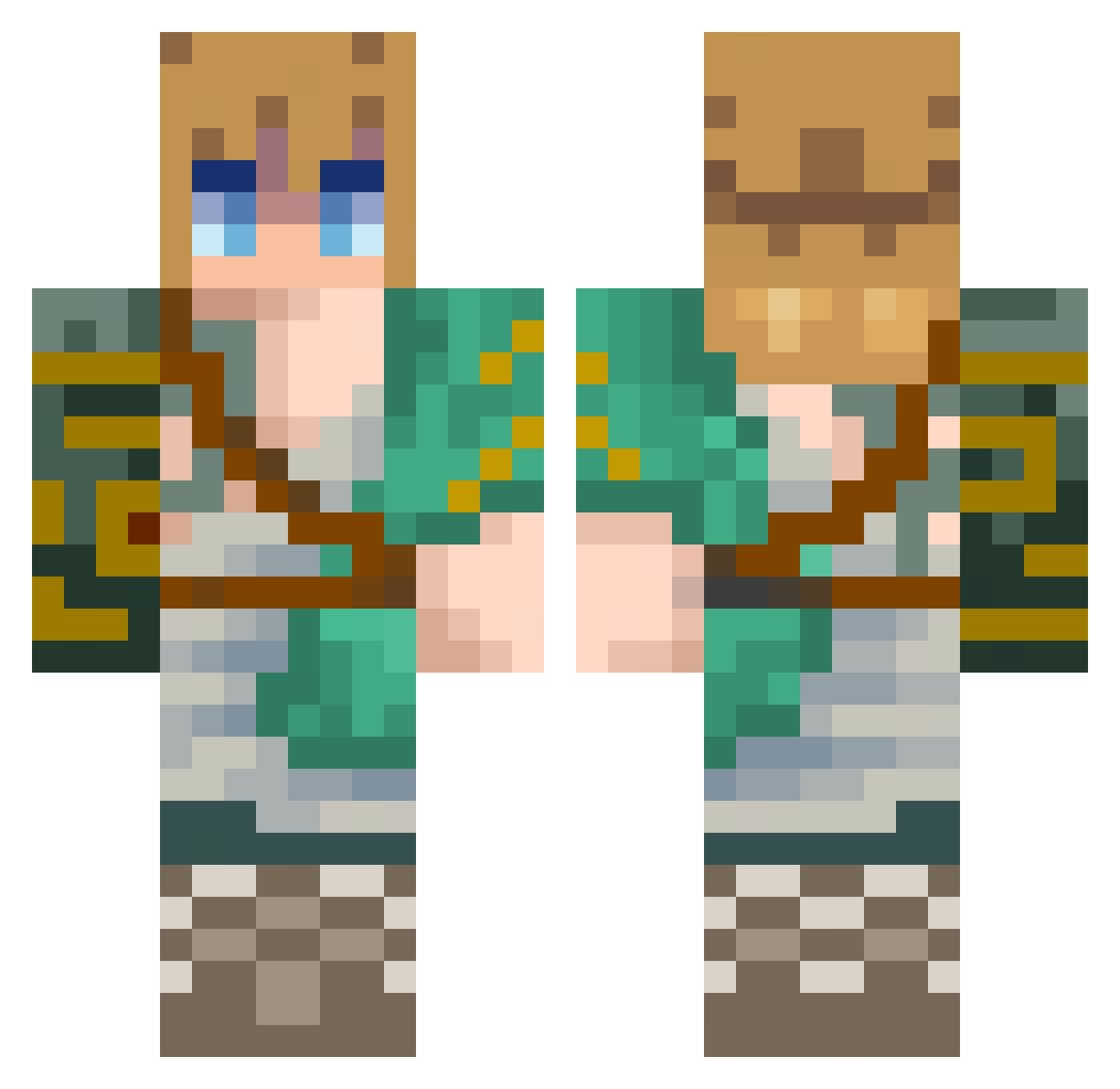 EhmnEhmm Minecraft skin, front and back view