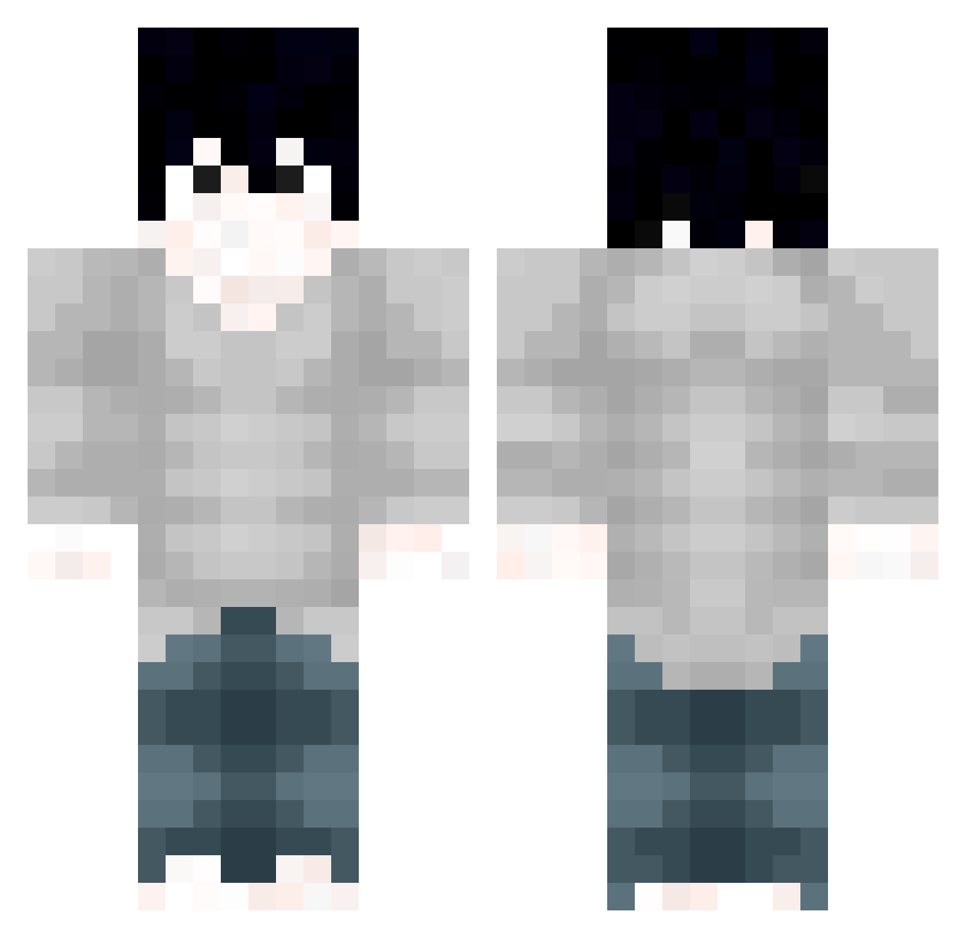 LawietRyuzaki Minecraft skin, front and back view