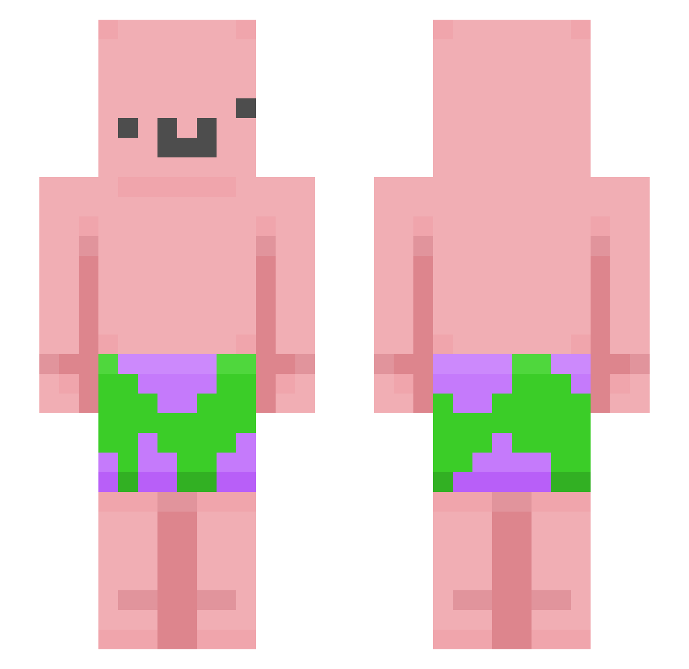 zyyla Minecraft skin, front and back view