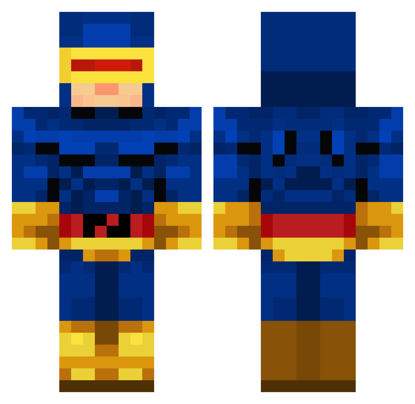 Clubzzz Minecraft skin, front and back view