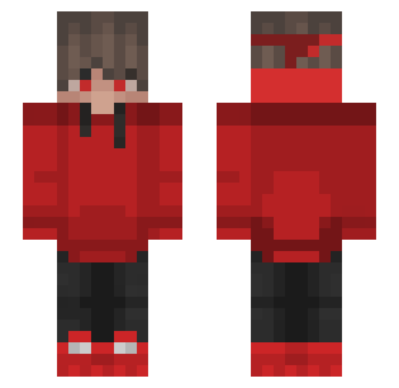yPay Minecraft skin, front and back view