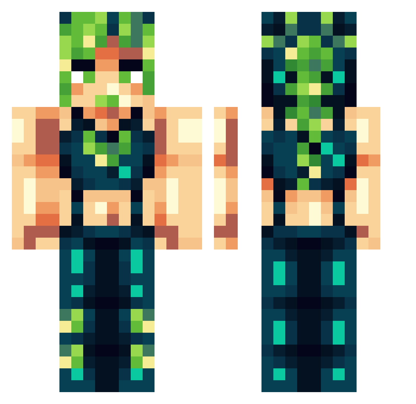 JulkaBezPulka Minecraft skin, front and back view