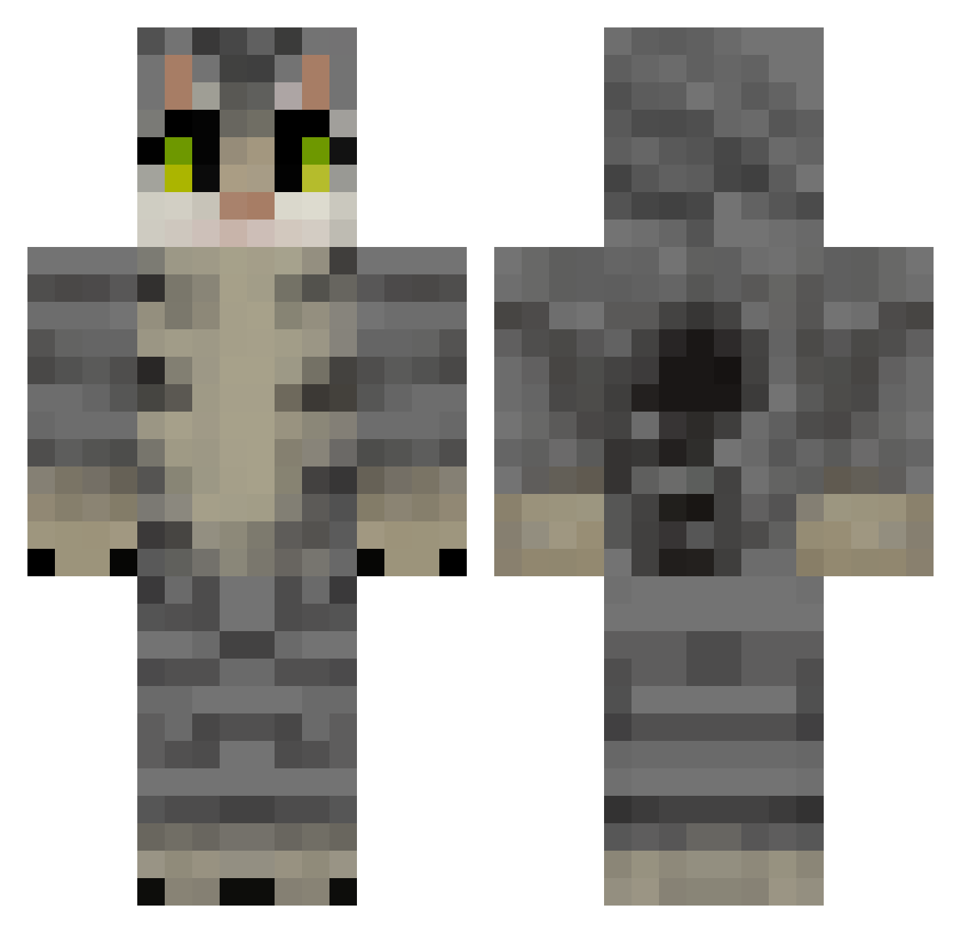 Ovals Minecraft skin, front and back view