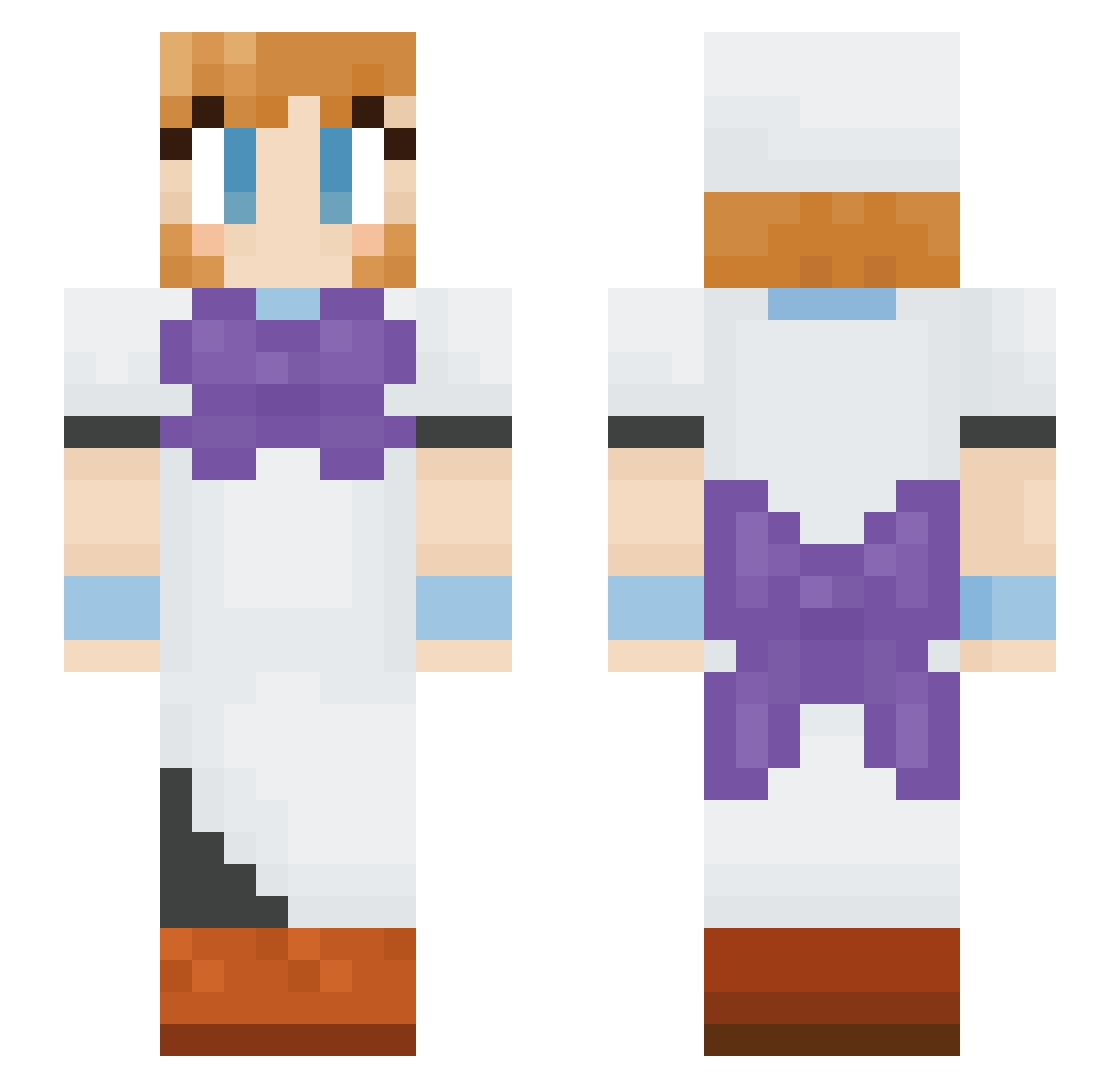 vampchan Minecraft skin, front and back view
