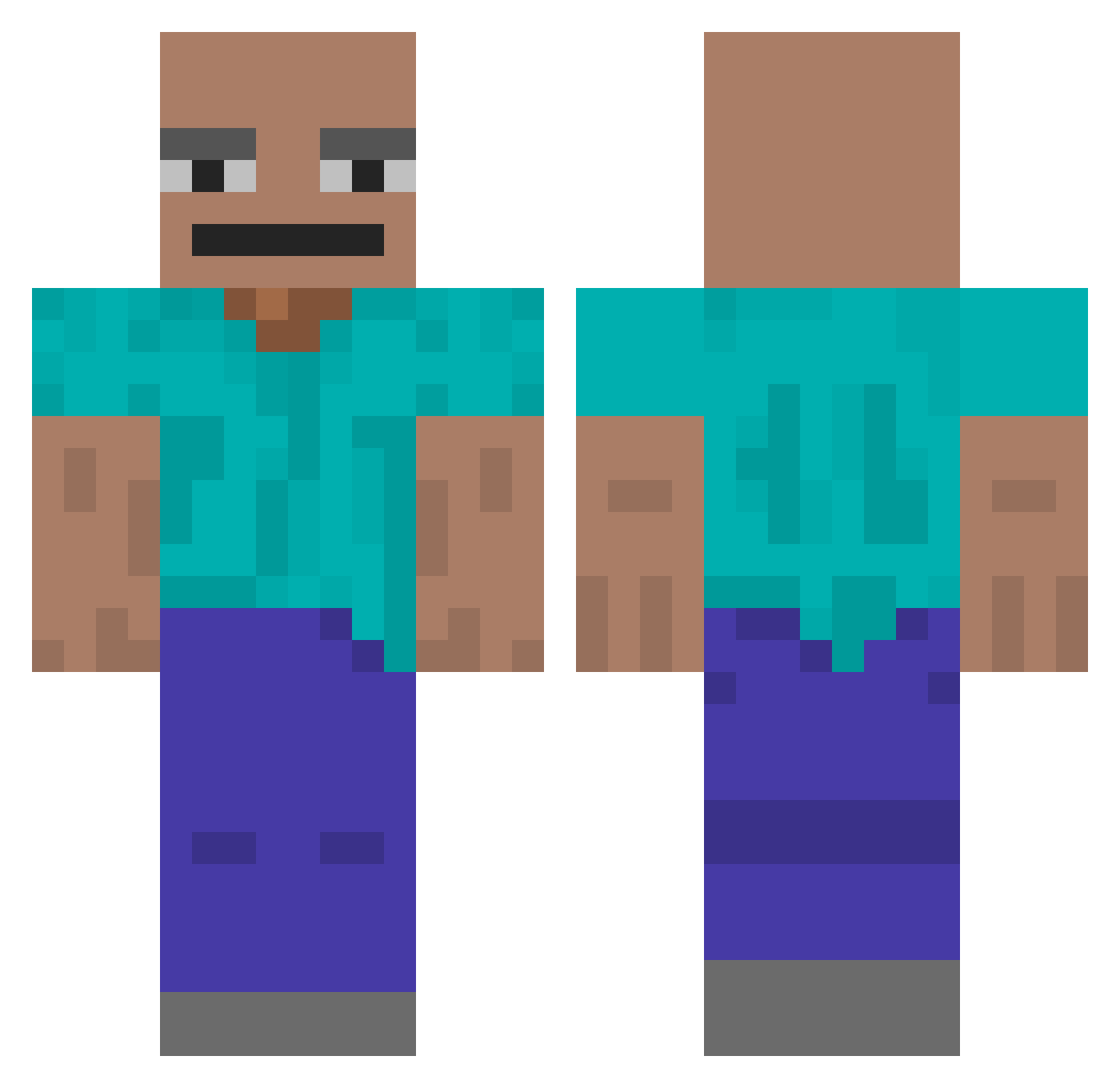 X1Mbl Minecraft skin, front and back view