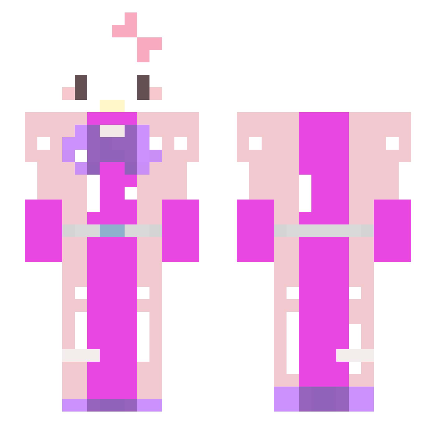 kyliescz Minecraft skin, front and back view