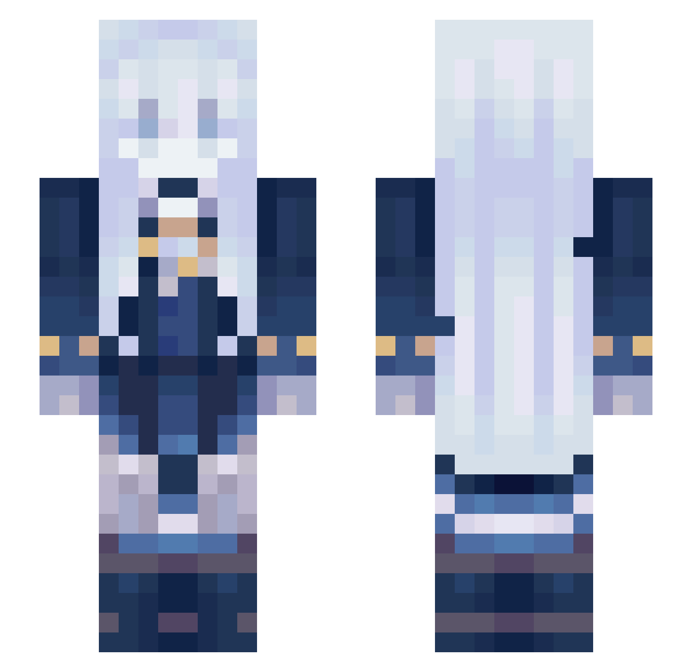 vickyness Minecraft skin, front and back view