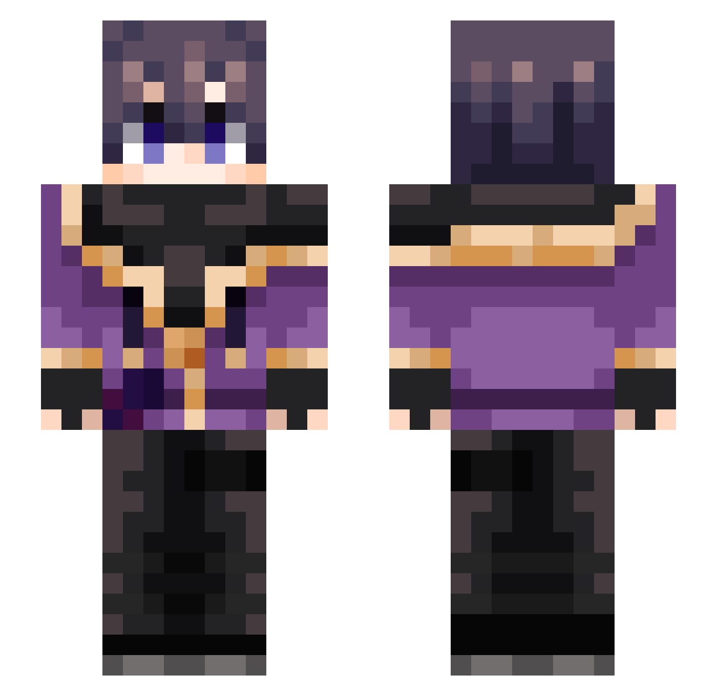 shxtou Minecraft skin, front and back view