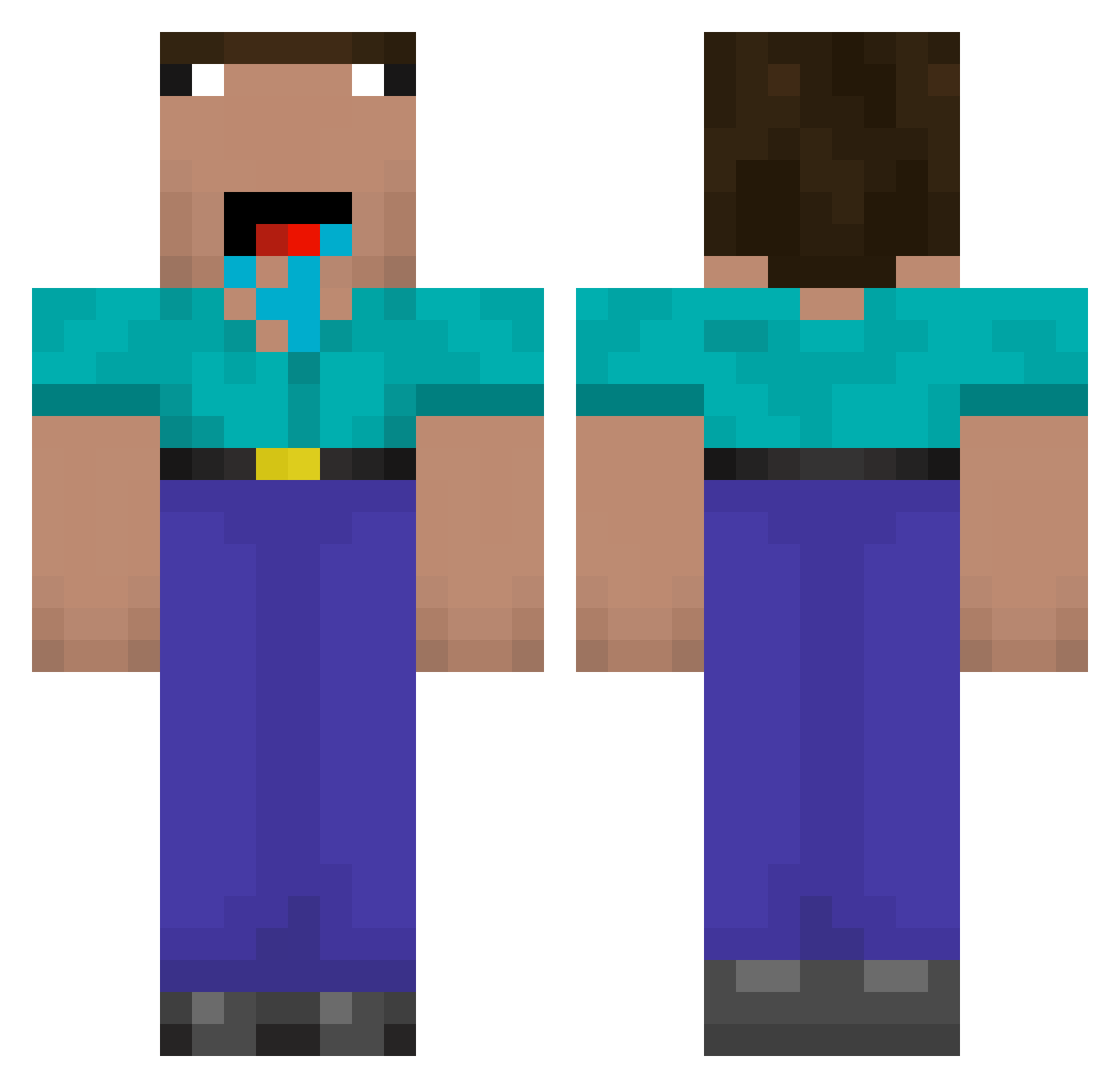 iiCranKx3 Minecraft skin, front and back view