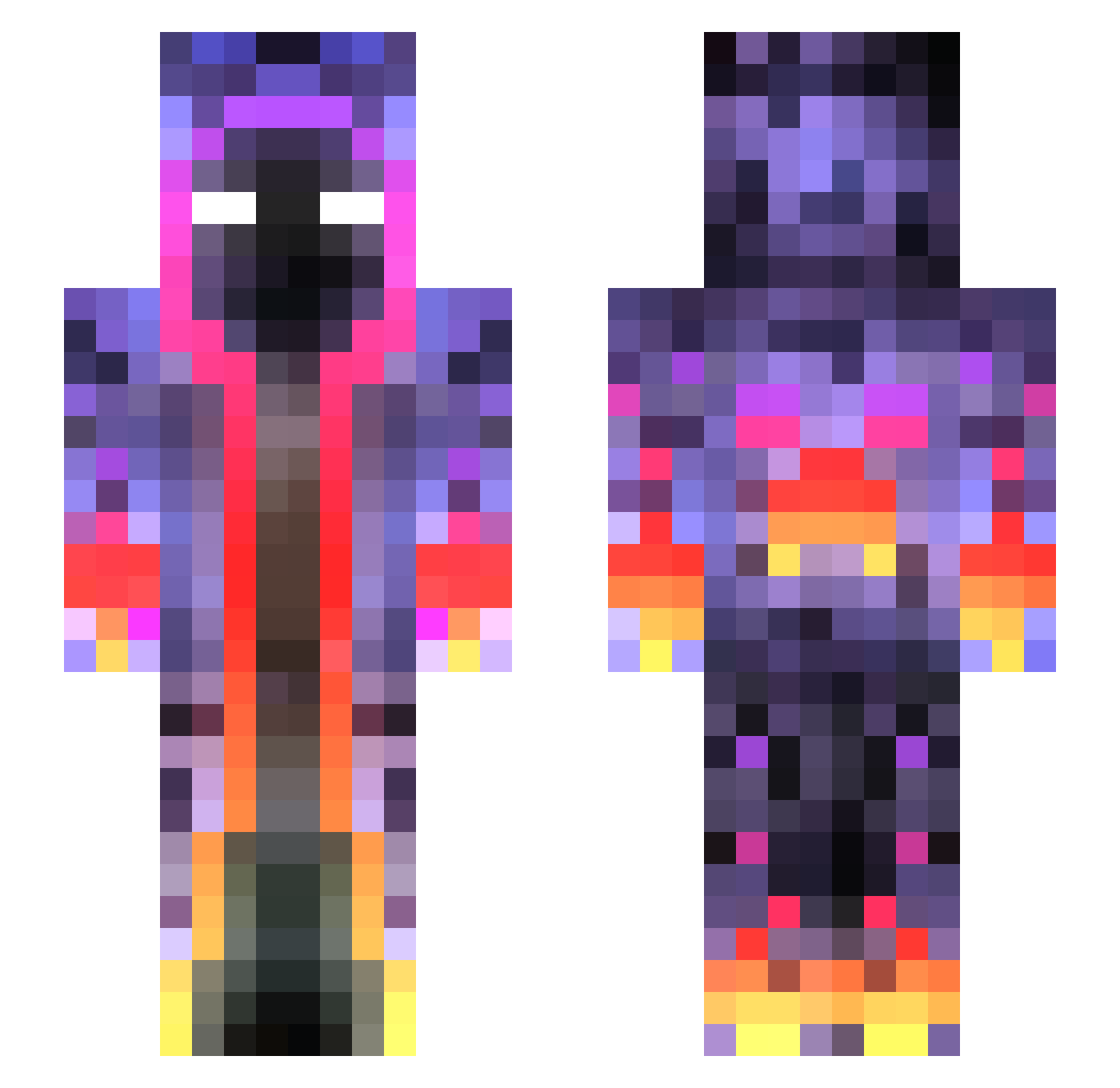 Flokimaister0707 Minecraft skin, front and back view
