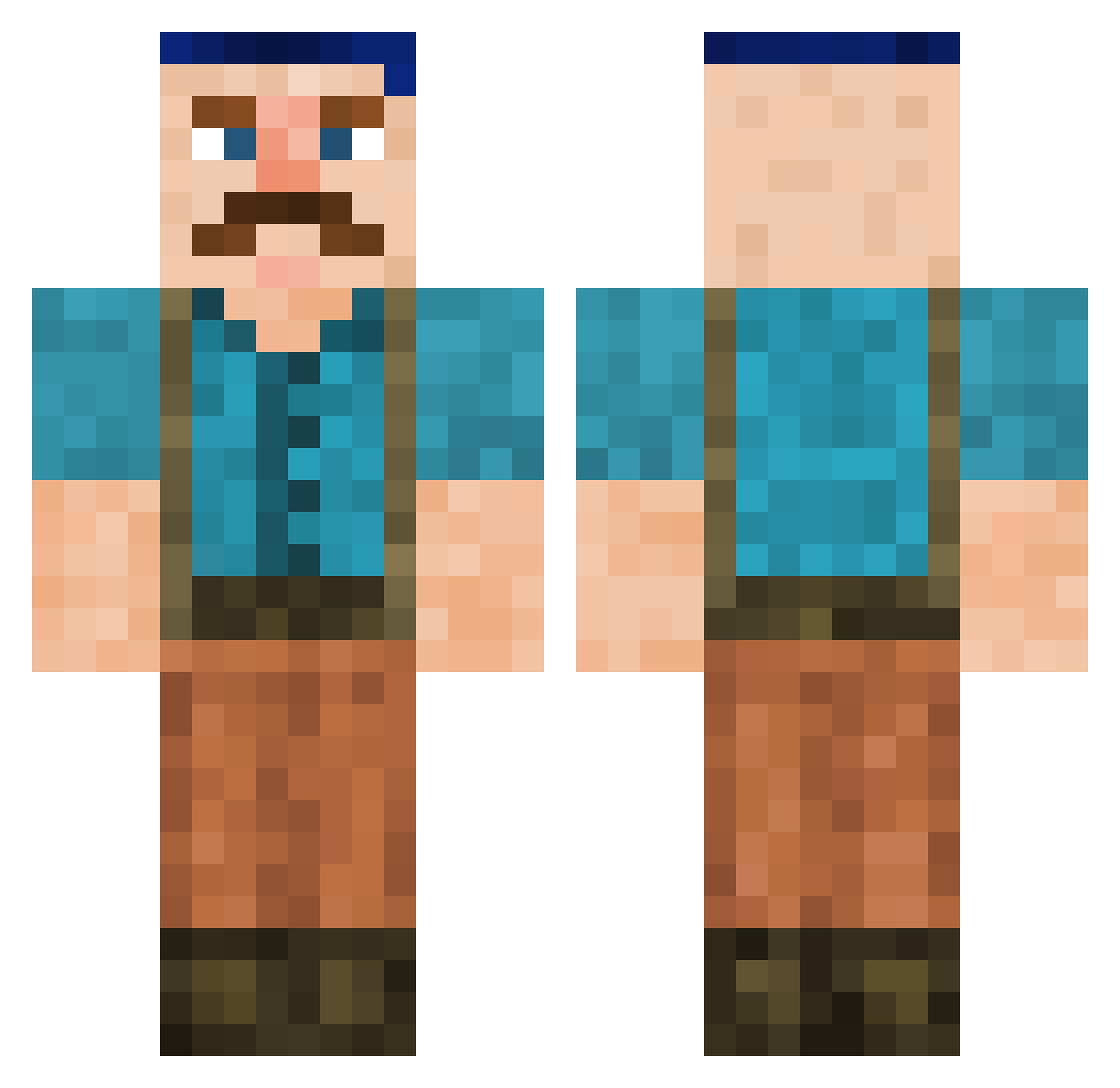 HiroTM Minecraft skin, front and back view