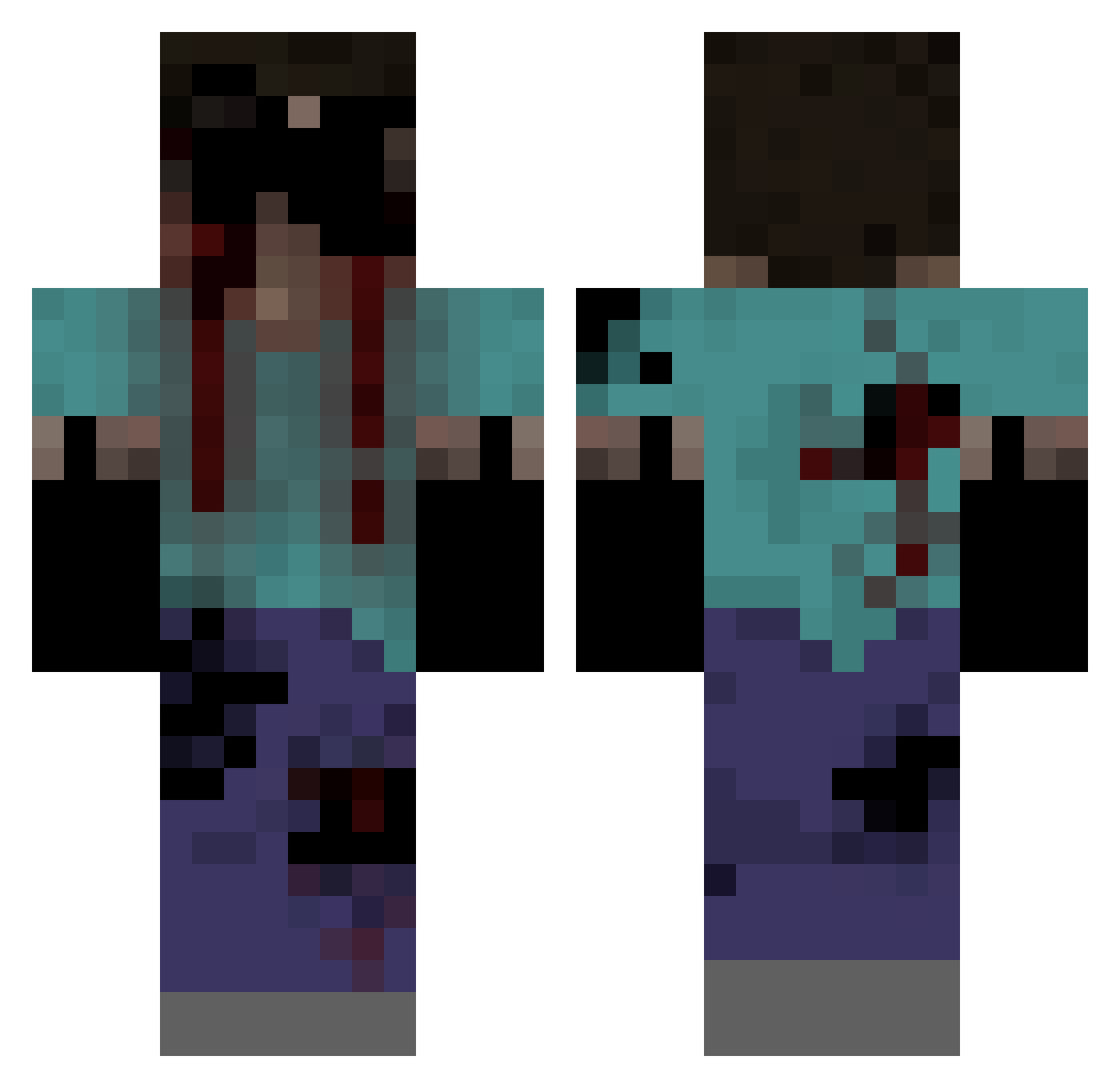 ronin27 Minecraft skin, front and back view