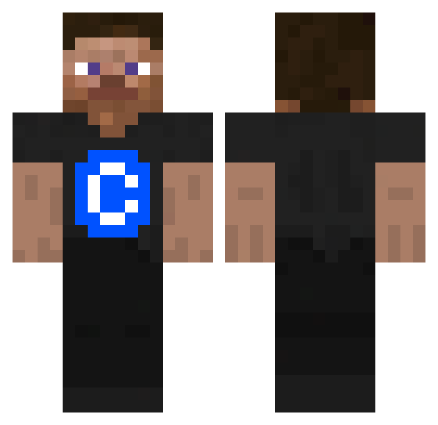 MohammedAnoorED Minecraft skin, front and back view