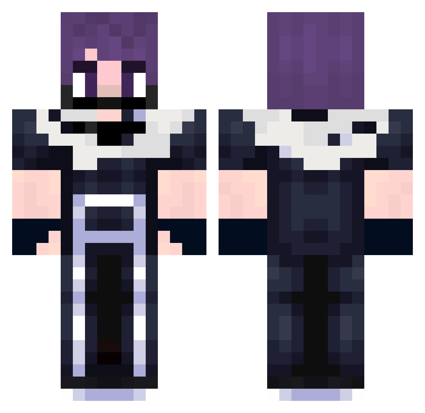 Youjio Minecraft skin, front and back view