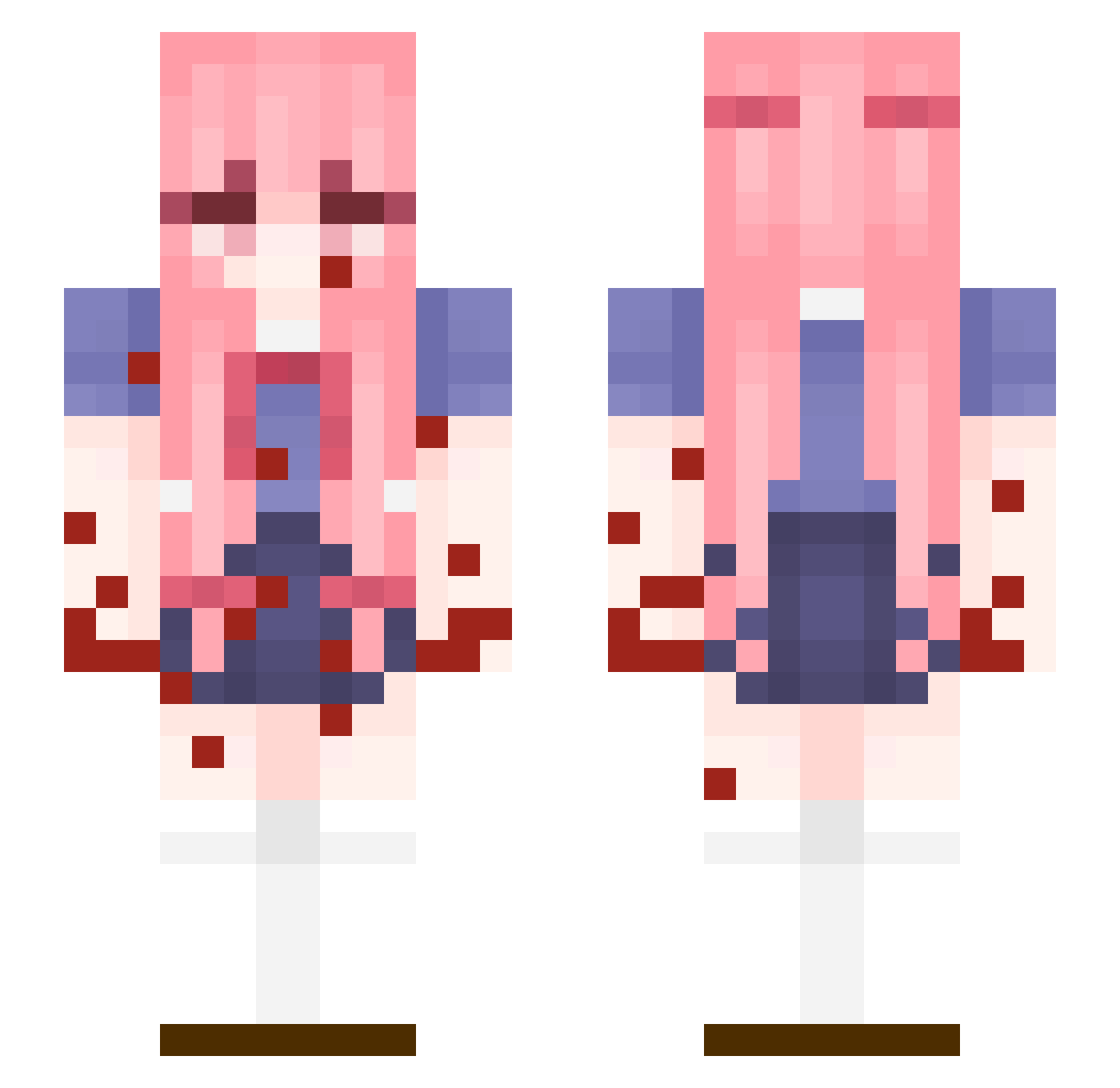 zzzzxzx Minecraft skin, front and back view