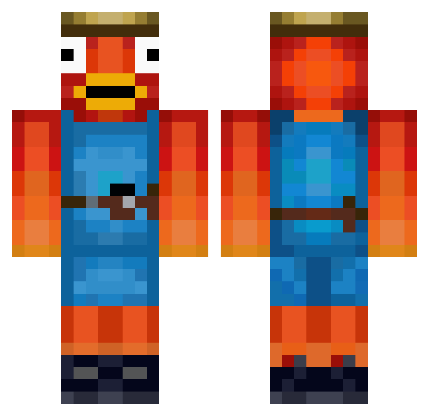 skrrwave Minecraft skin, front and back view