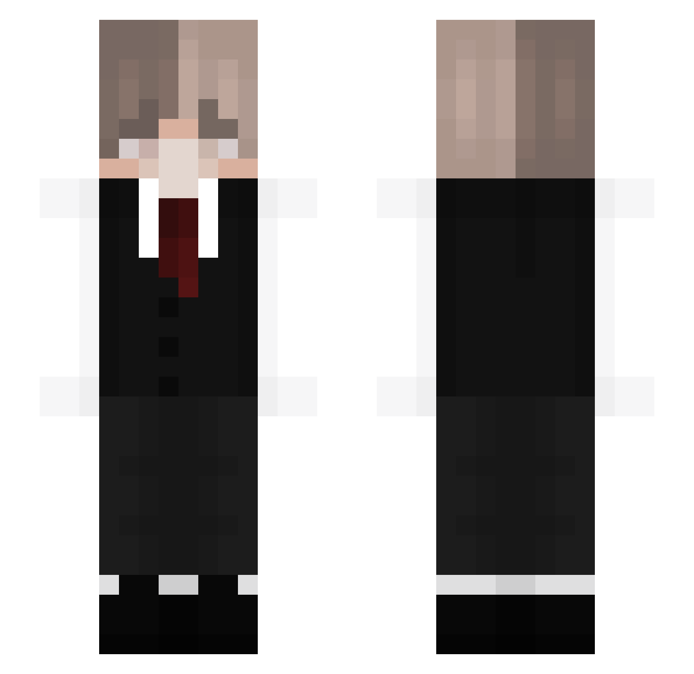 rigoricha Minecraft skin, front and back view