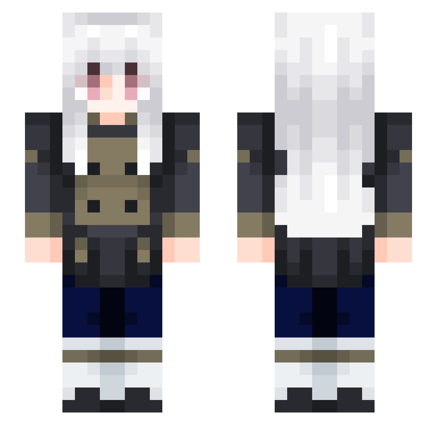 Evagria Minecraft skin, front and back view