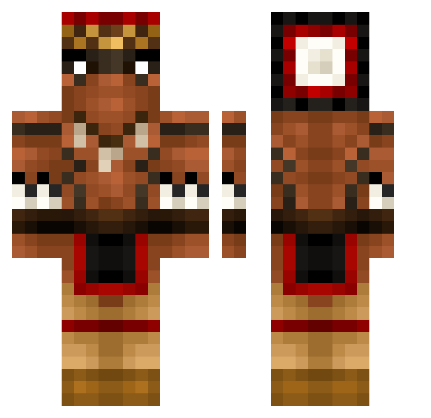 Patryczek0 Minecraft skin, front and back view