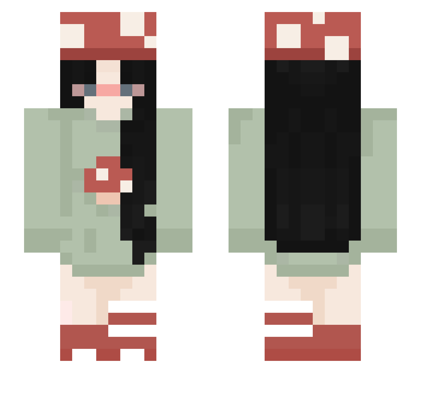 madelinaah Minecraft skin, front and back view
