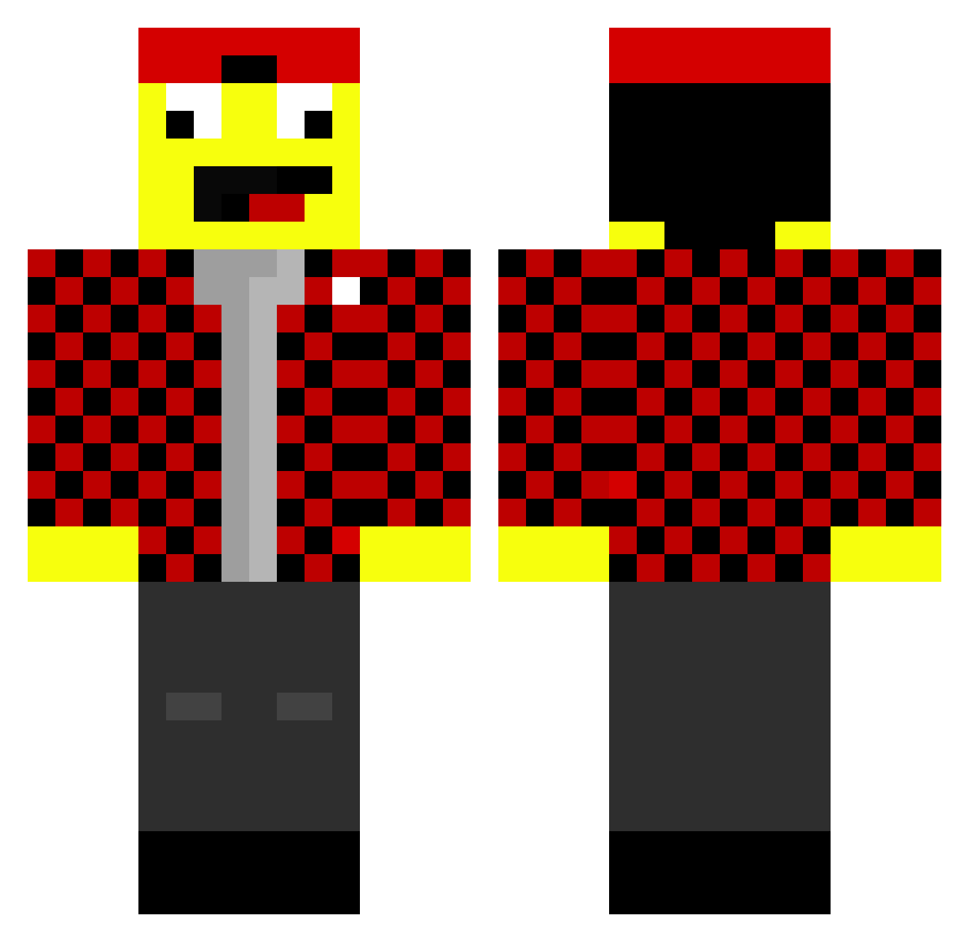 vThor27 Minecraft skin, front and back view