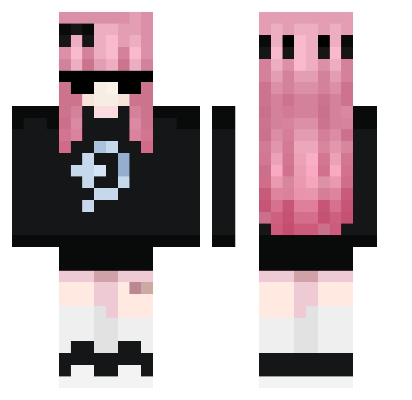 Vinsjskskkzs Minecraft skin, front and back view