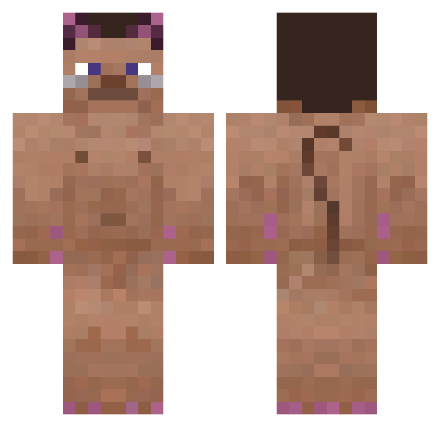 Lunist Minecraft skin, front and back view