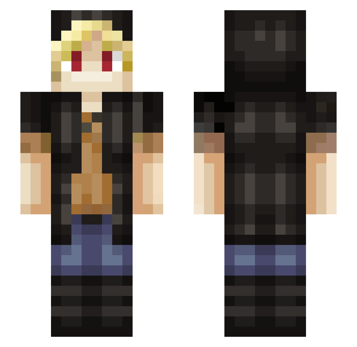 ReLighting Minecraft skin, front and back view