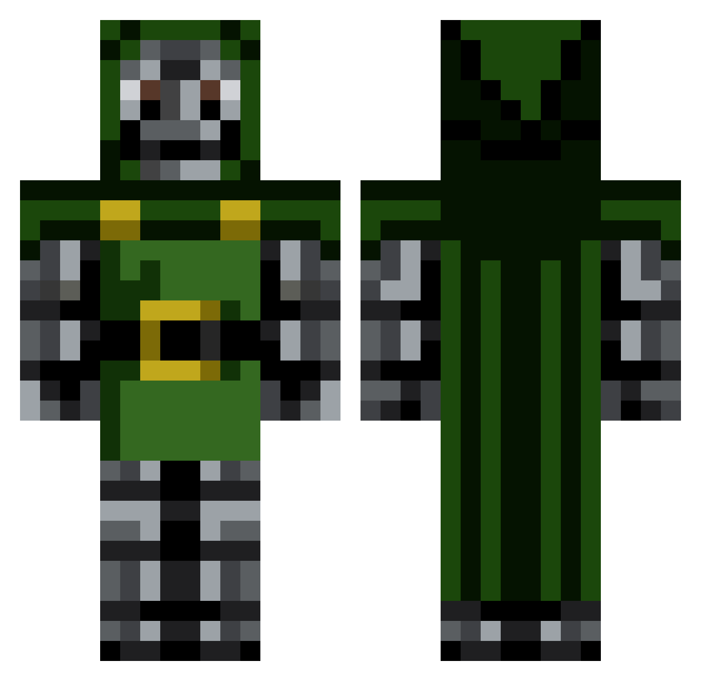 6erserk Minecraft skin, front and back view