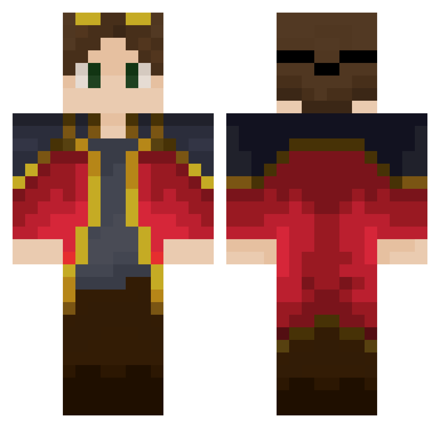 SeniroTheCreator Minecraft skin, front and back view